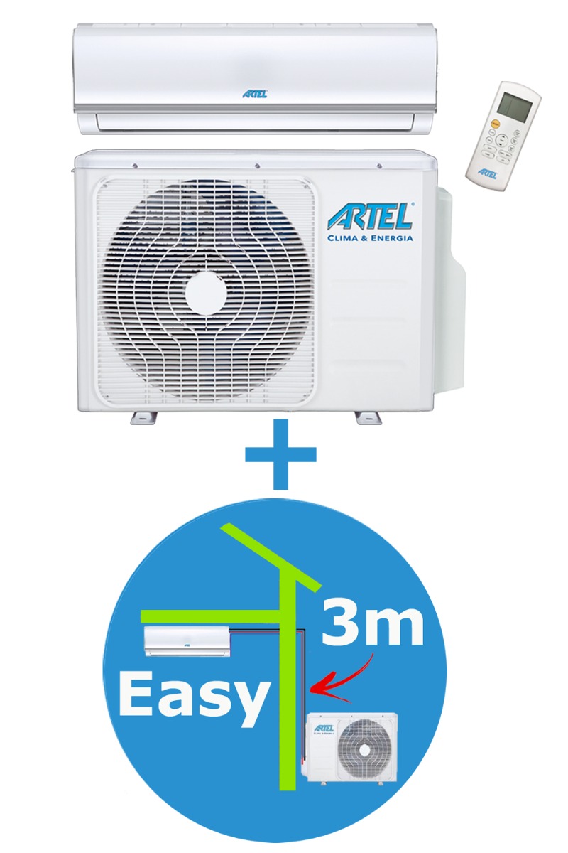 Airco Split 1x (2.8kw/9000BTU) + materiaal Easy 3m 