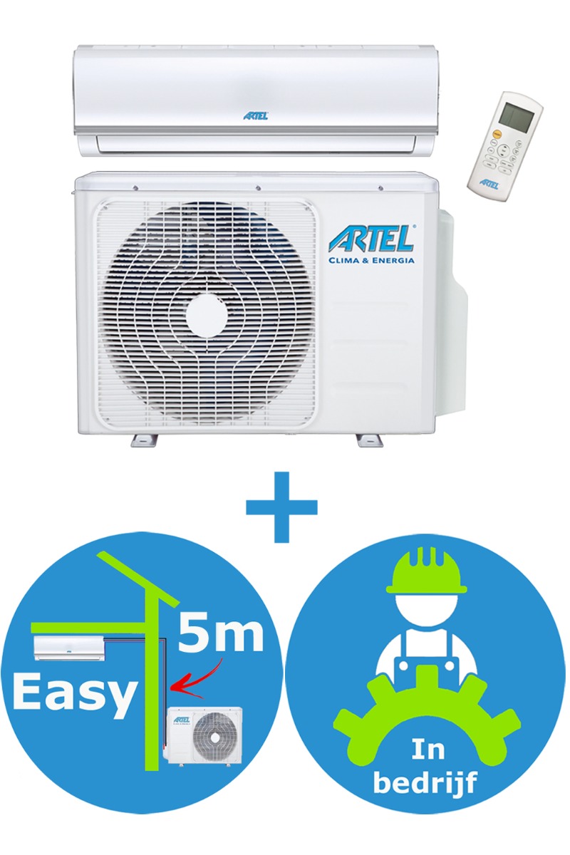 Airco Split 1x (3.6kw/12000BTU) + 5m + inbedrijfstelling