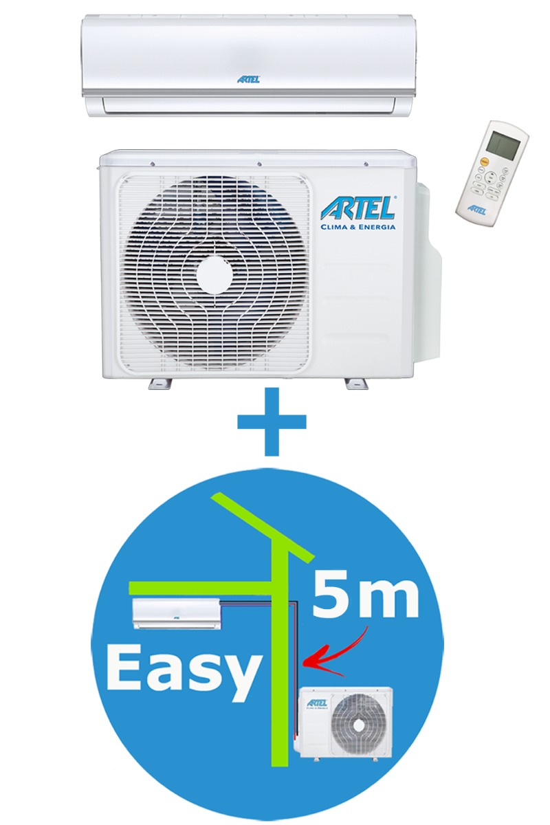 Airco Split 1x (3.6kw/12000BTU) + materiaal Easy 5m