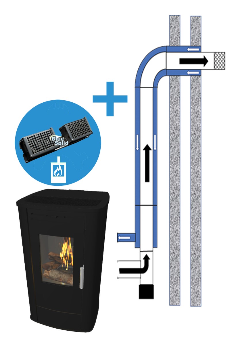 NextWoody + concentrische acherafvoer gevel + Pellet-ABC