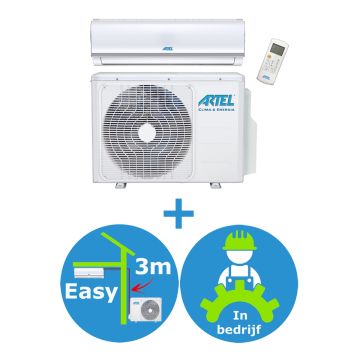 Airco 2,8kw / 9000 btu + materiaal "Easy" en 1áµ‰ opstart | BlueSolidÂ®