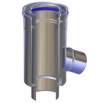 Concentrisch RVS broekstuk pelletkachel - Ø80 / 130mm