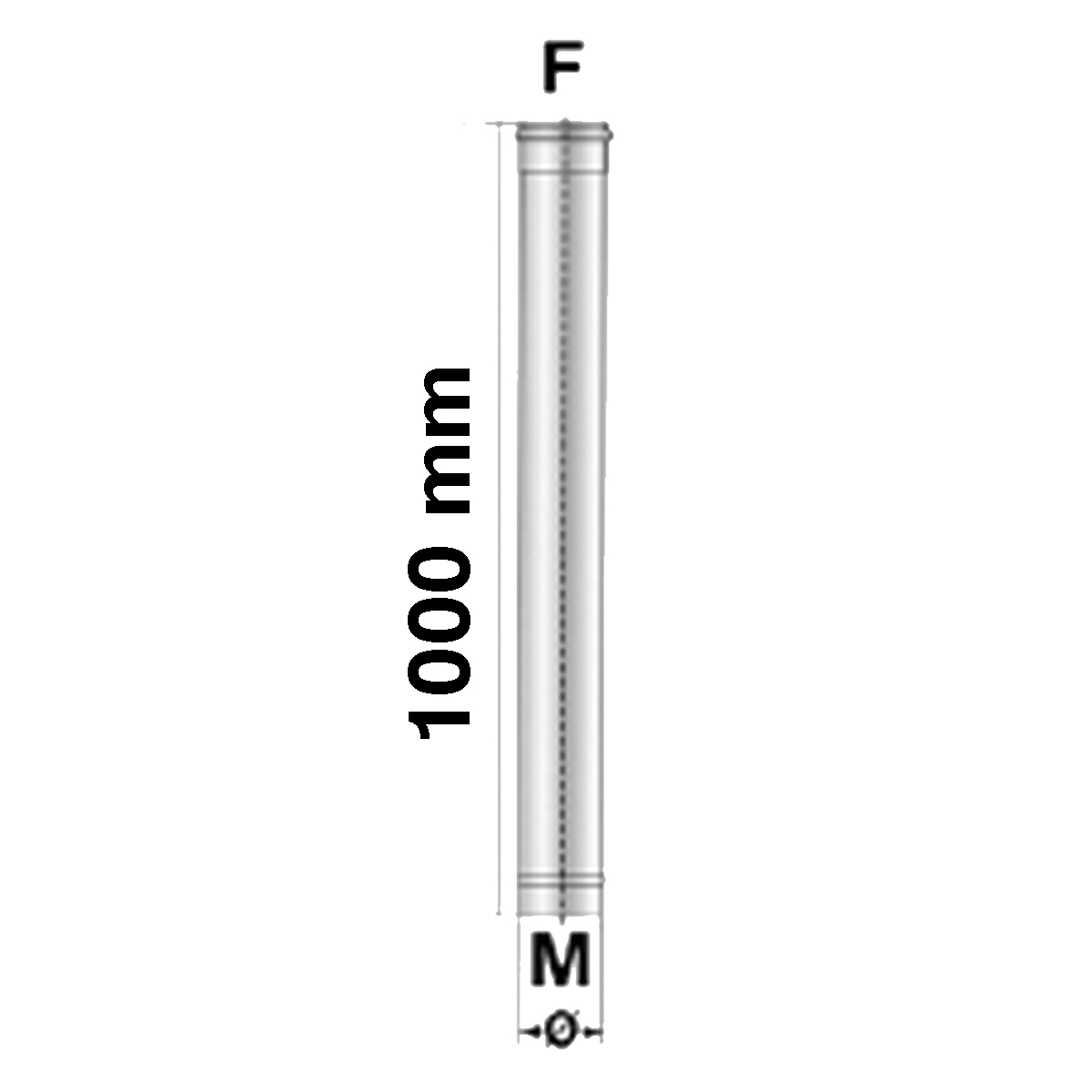 Afvoer buis 100 cm-Ø100mm-RVS