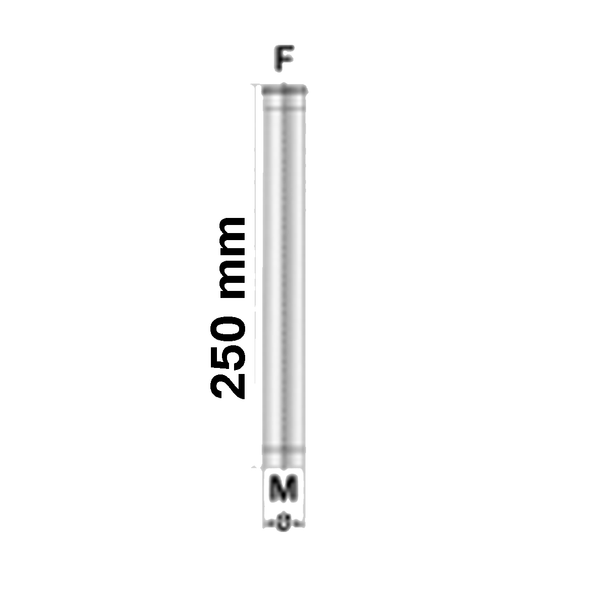 Afvoerbuis 25cm-Ø100mm-RVS